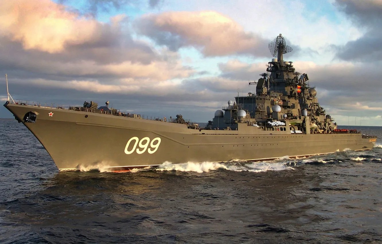 Photo wallpaper Navy, cruiser, Atomic, The Northern Fleet, &ampquot;Eagle&ampquot;, &ampquot;Peter the Great&ampquot;, the project 1144