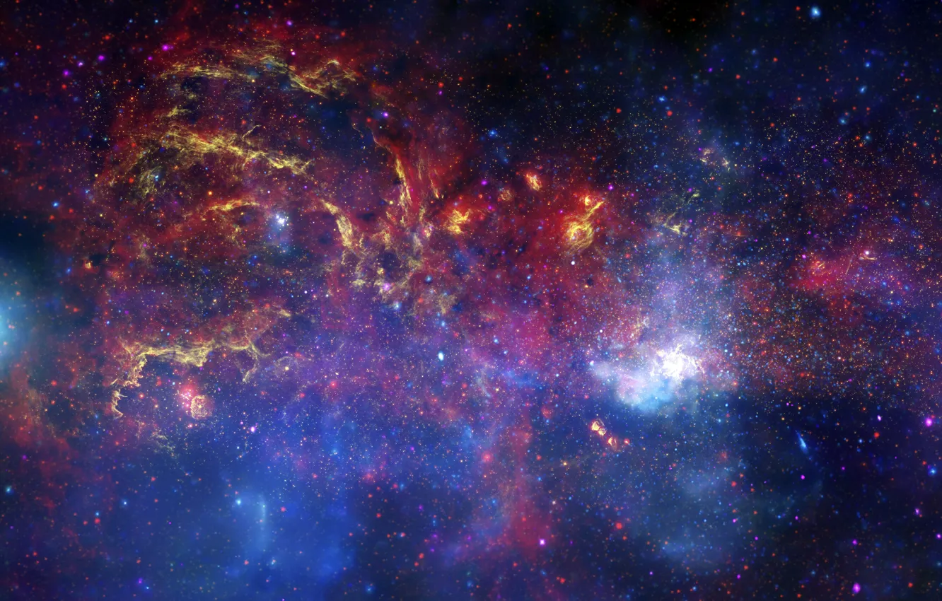 Photo wallpaper Hubble, galaxy, the milky way, telescope, center, Spitzer, Chandra