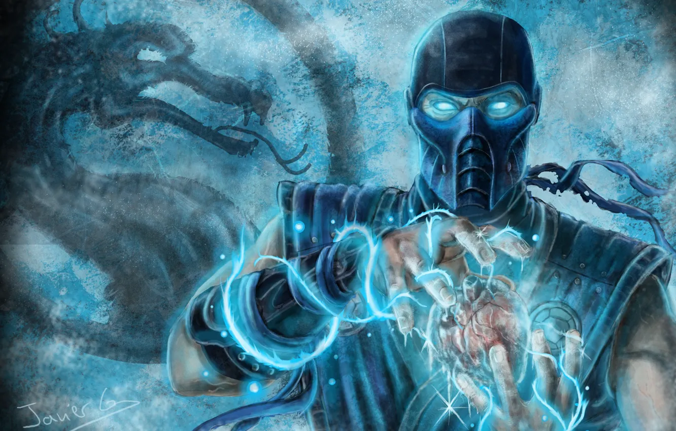 Photo wallpaper heart, mask, Mortal Kombat, Sub-Zero