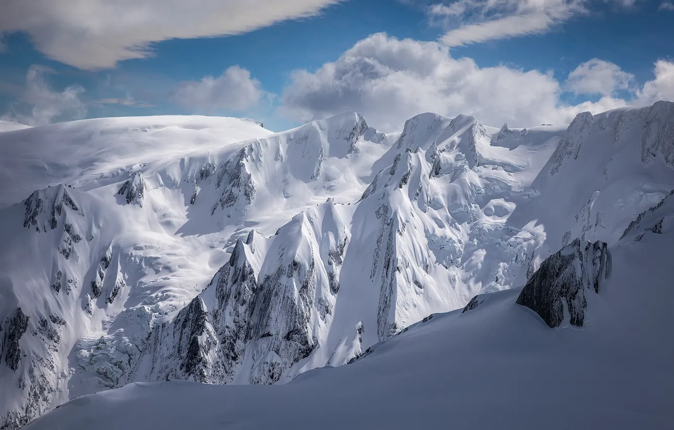 Photo wallpaper snow, mountains, New Zealand, New Zealand, Southern Alps, Southern Alps