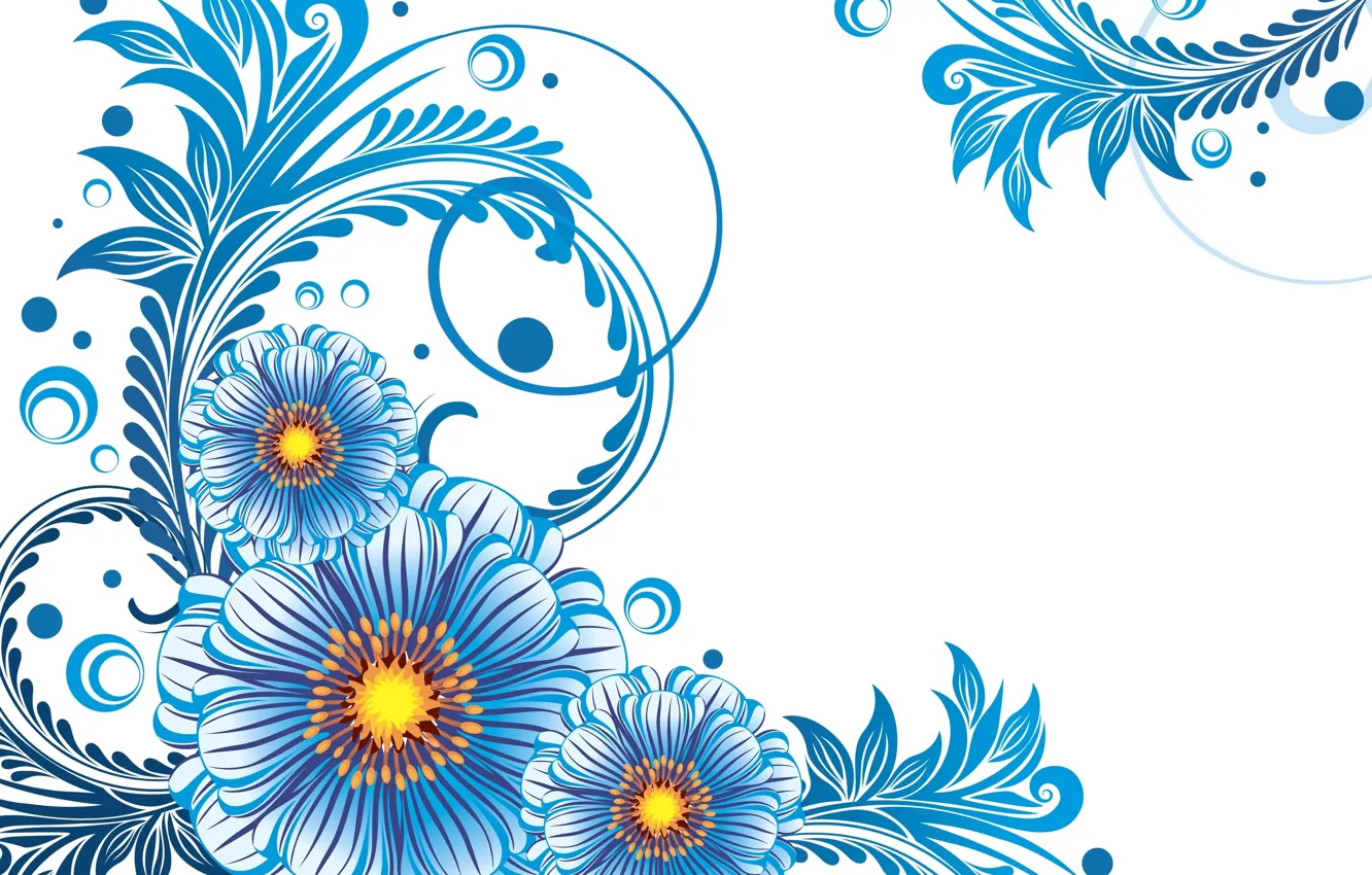 Photo wallpaper flowers, pattern, texture, white background