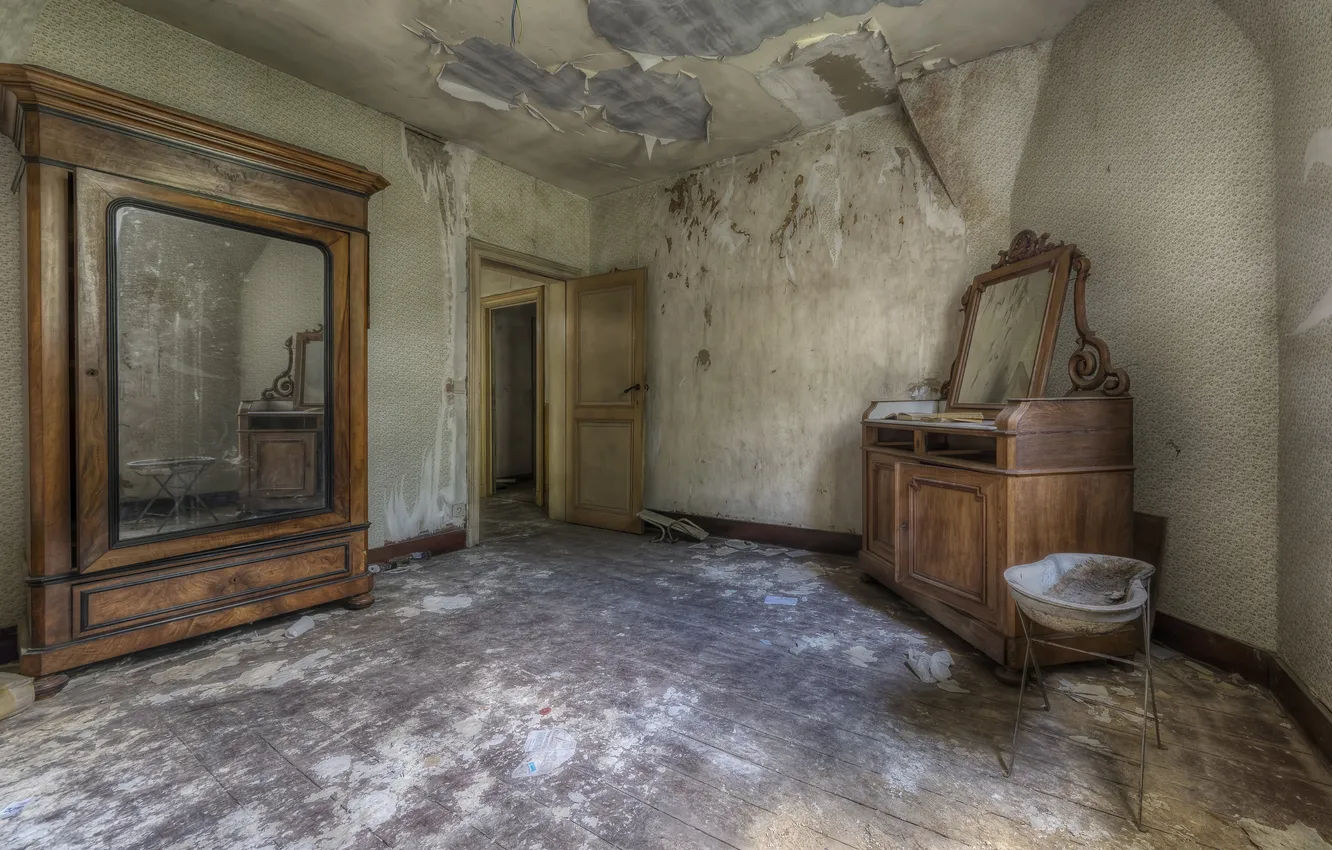 Photo wallpaper room, the door, wardrobe