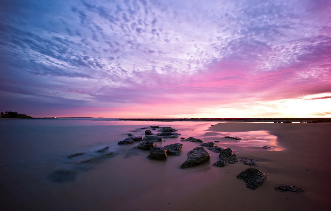 Photo wallpaper sea, landscape, sunset