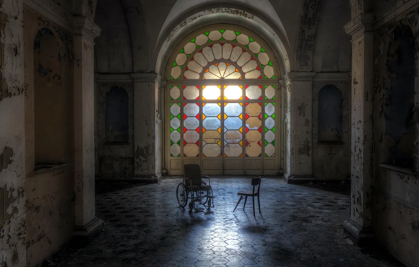 Photo wallpaper mood, chair, stroller