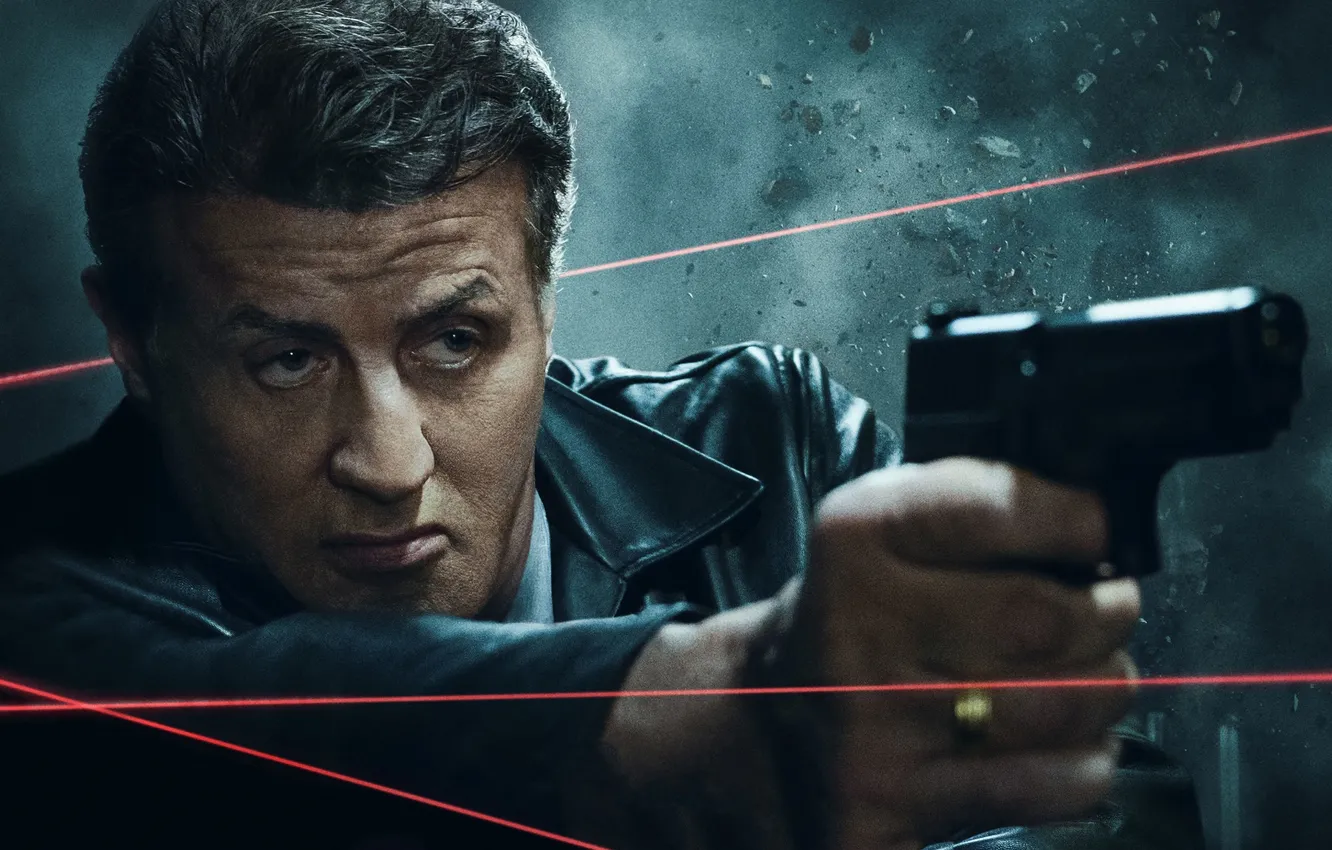 Photo wallpaper gun, laser, action, poster, Sylvester Stallone, Sylvester Stallone, Escape Plan 2: Hades, Escape plan 2