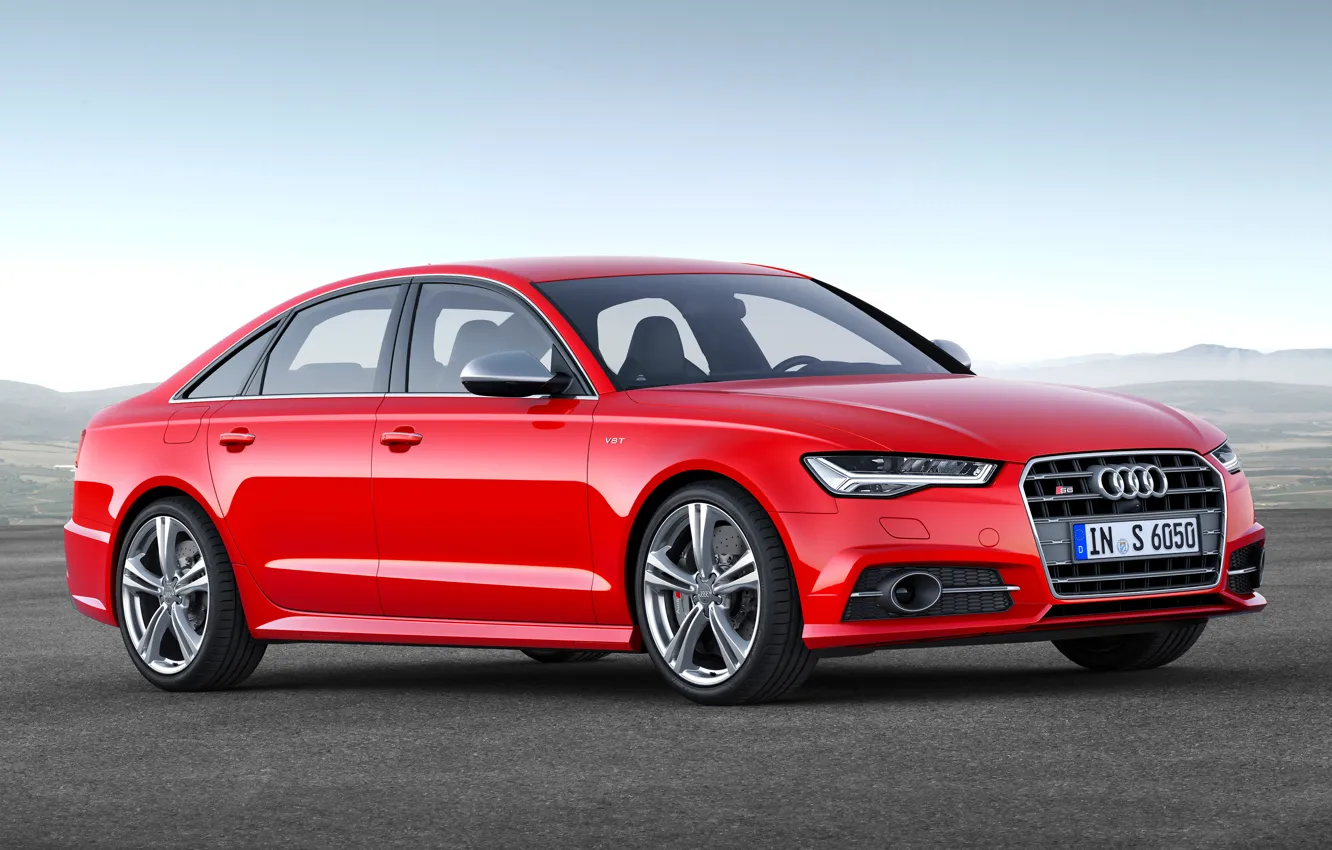 Photo wallpaper Audi, red, 2014