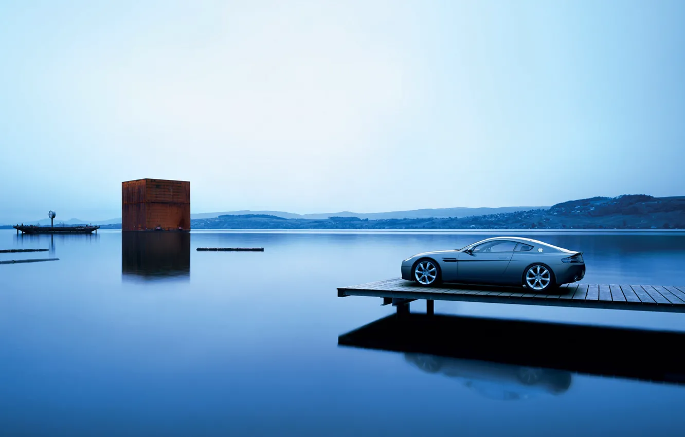 Photo wallpaper sea, water, landscape, machine, the ocean, view, the evening, cars