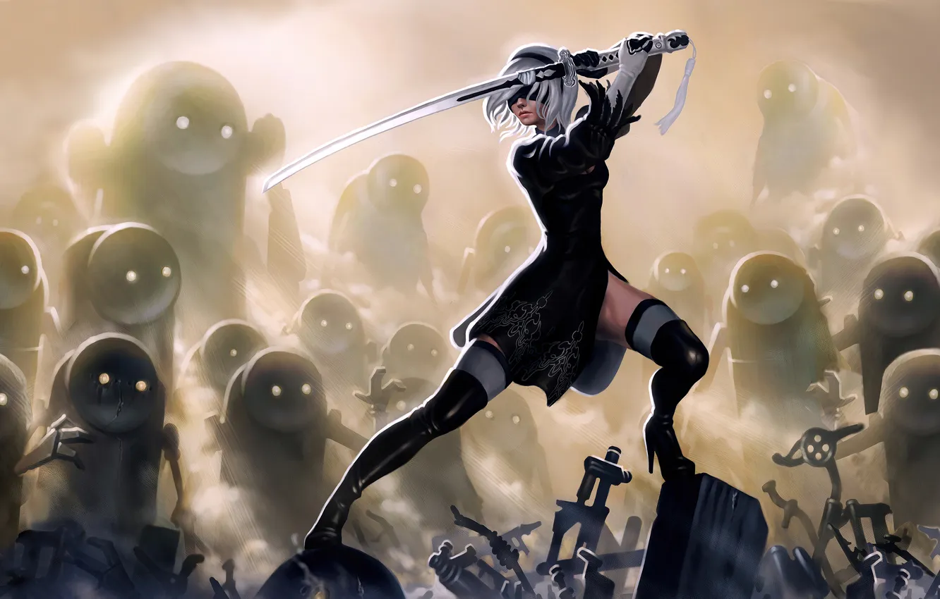 Photo wallpaper nier, warrior, Automata