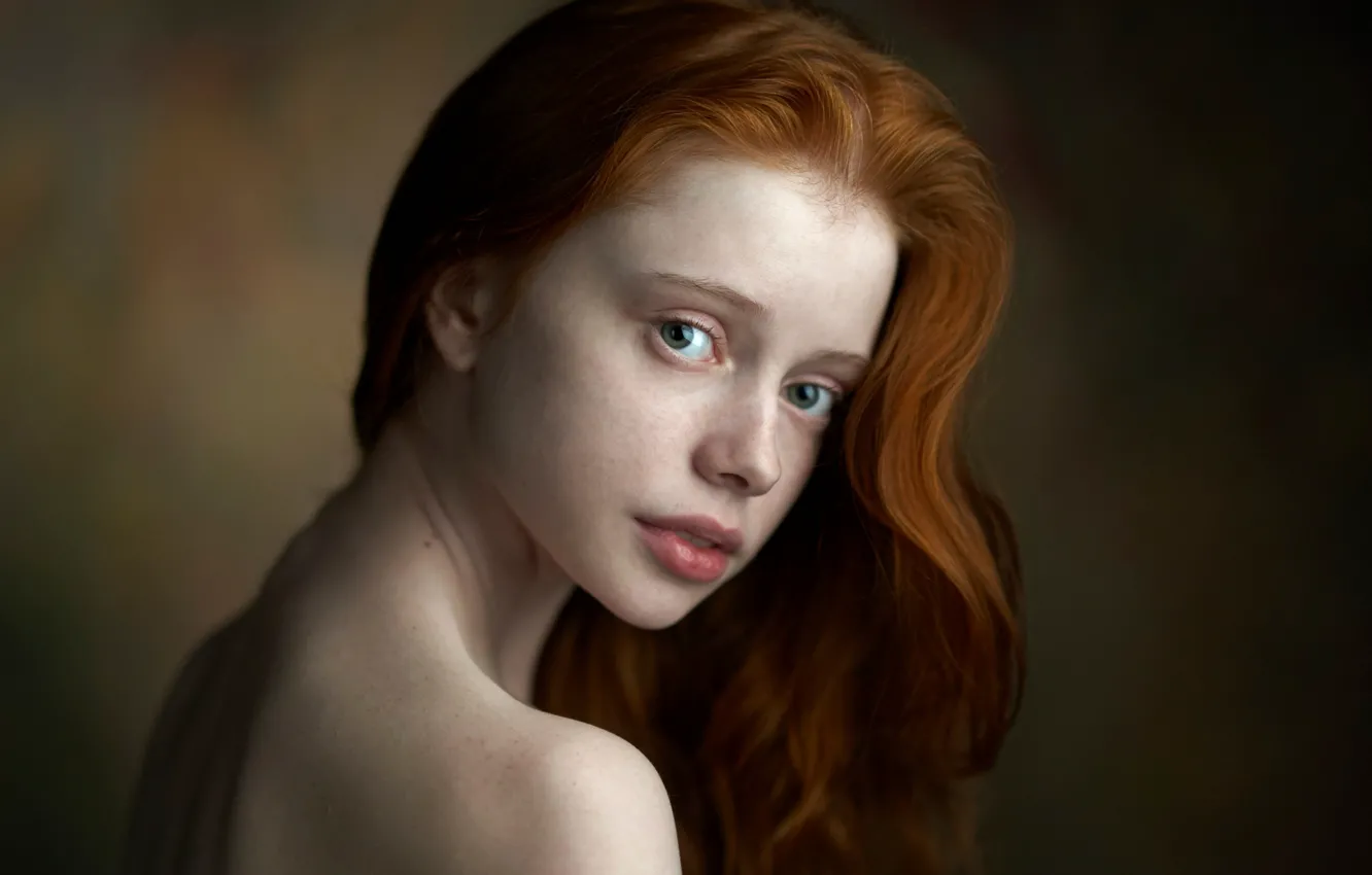 Photo wallpaper portrait, freckles, Russia, the beauty, redhead, Alexander Vinogradov, Catherine Jasnogorodska