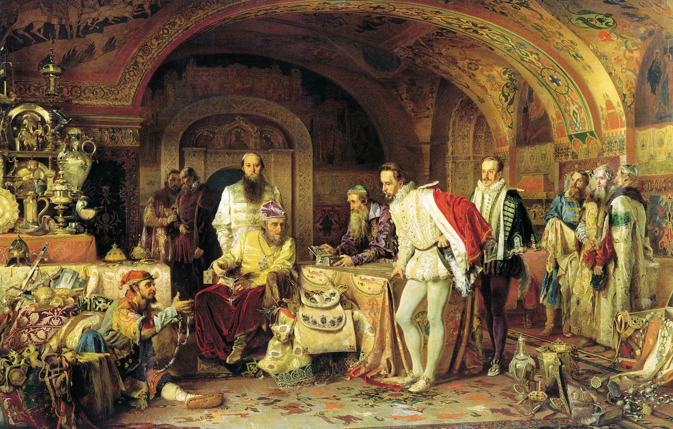 Photo wallpaper Alexander LITOVCHENKO, Ivan The Terrible, shows treasures to the British Ambassador Horsey