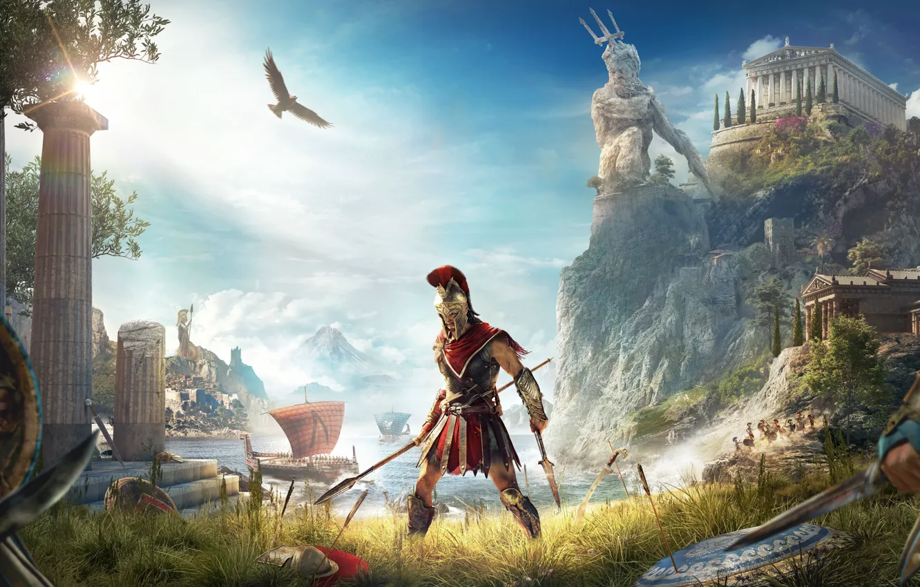 Photo wallpaper game, Ubisoft, Assassin's Creed, Odyssey, E3 2018, Assassin's Creed Odyssey