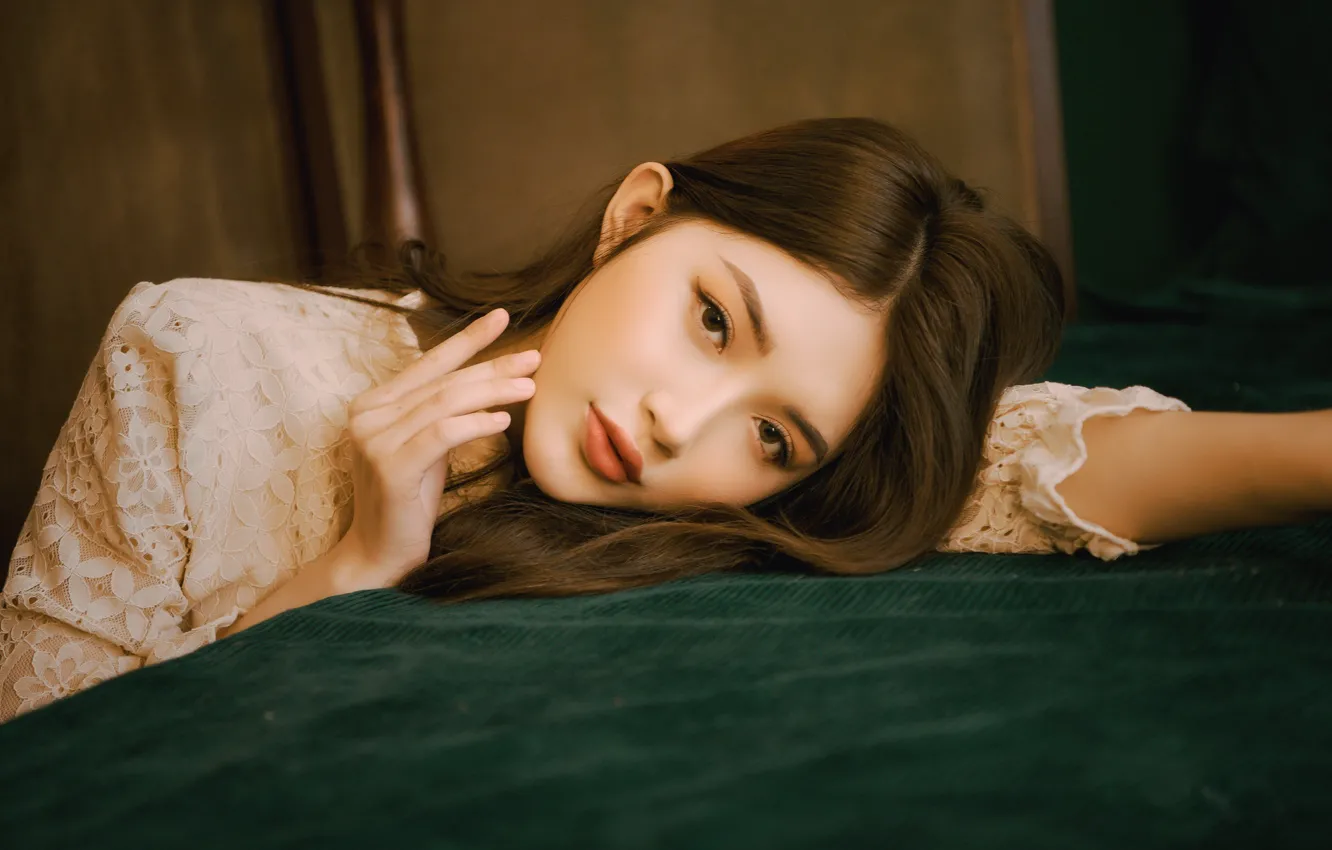 Photo wallpaper girl, portrait, Asian