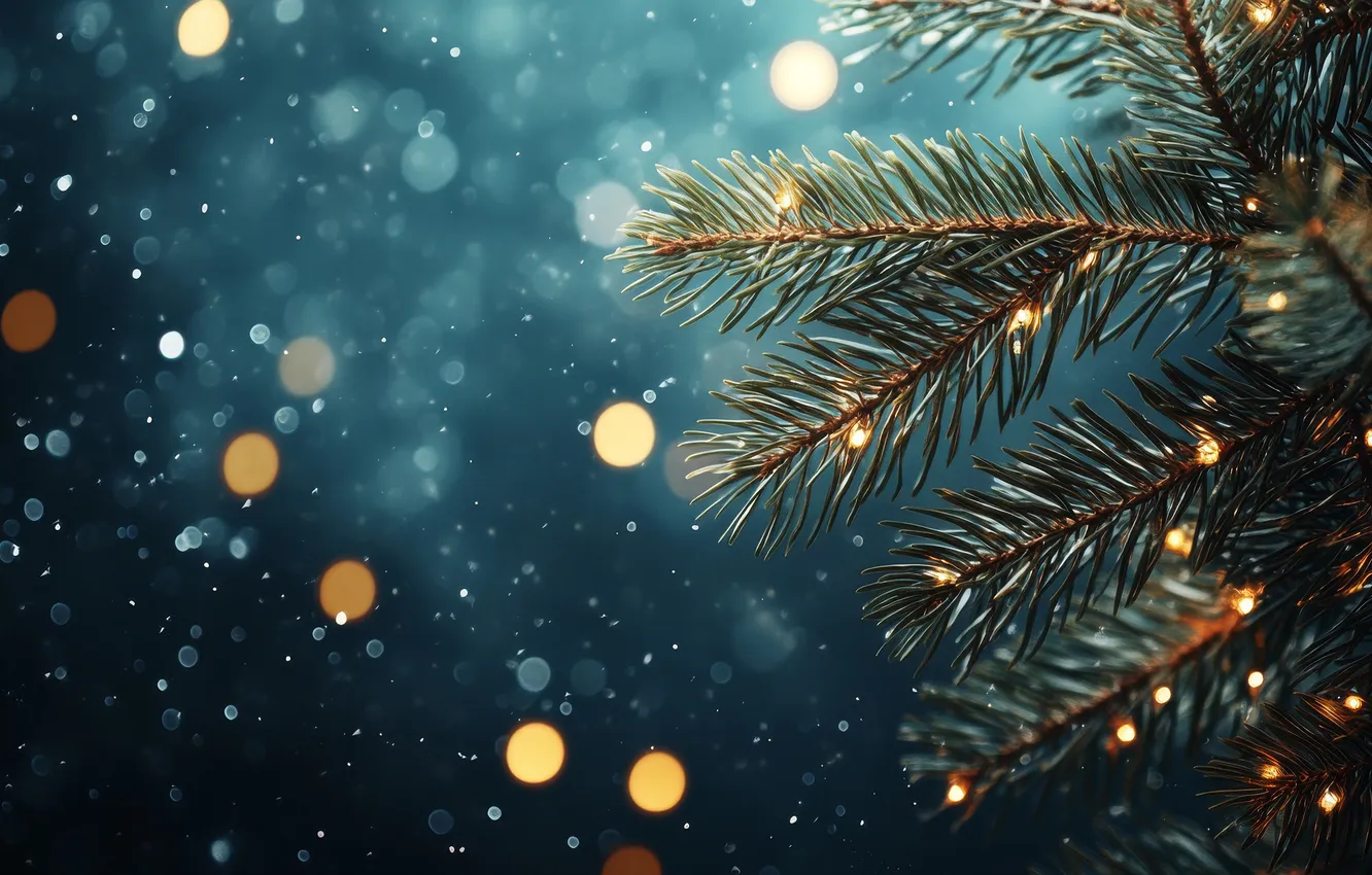 Photo wallpaper light, branches, lights, lights, new year, texture, Christmas, garland