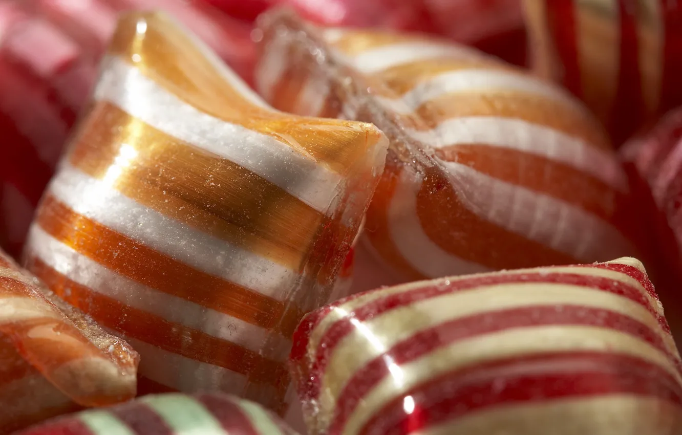 Photo wallpaper macro, strips, candy, lollipops, pads