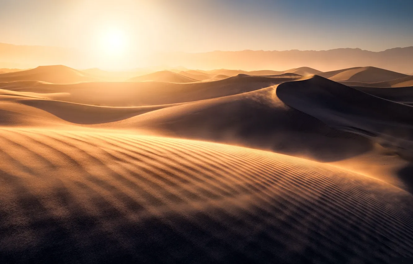 Photo wallpaper sand, the sun, landscape, nature, desert