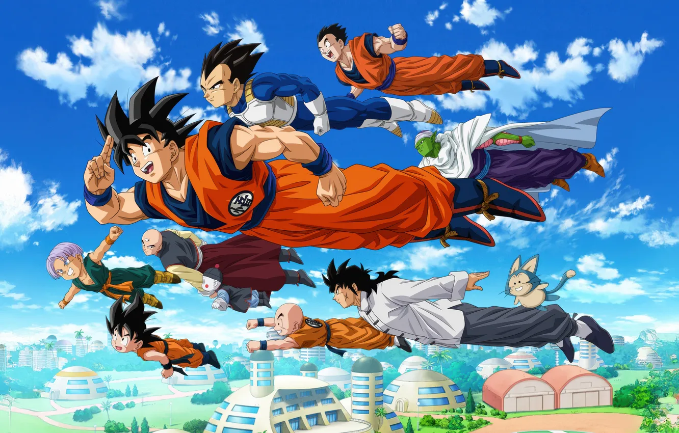 Photo wallpaper fly, Goku, Dragon Ball super