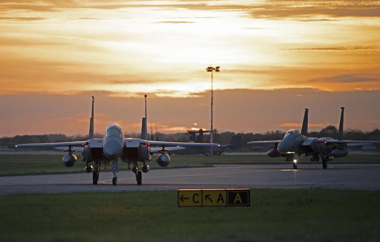 Photo wallpaper UNITED STATES AIR FORCE, American double fighter-bomber, McDonnell Douglas F-15E Strike Eagle