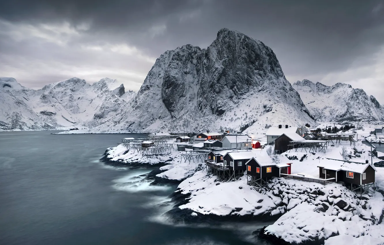 Photo wallpaper sea, shore, Norway