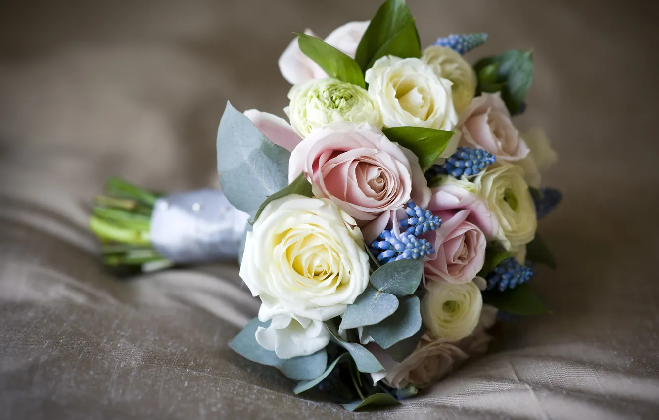 Photo wallpaper roses, Flowers, wedding, bouquets