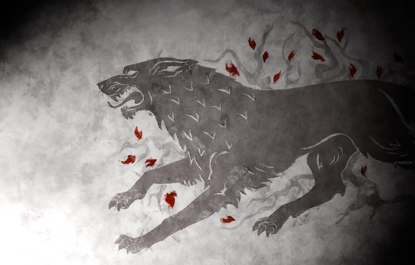 Photo wallpaper wolf, coat of arms, Game of Thrones, Stark, house of stark