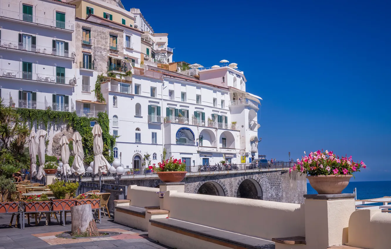 Photo wallpaper sea, home, Italy, Amalfi