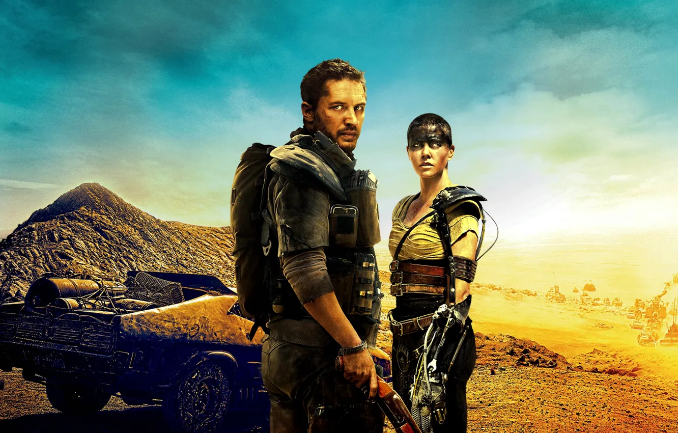 Photo wallpaper the film, Charlize Theron, Tom Hardy, 2015, Mad Max: fury Road, Mad Max : Fury …