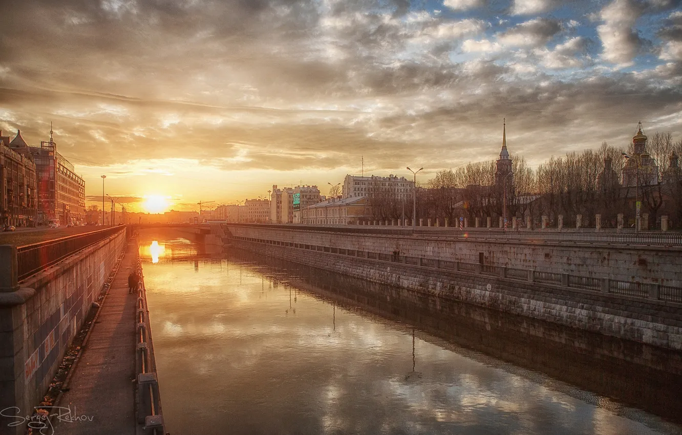 Photo wallpaper the sky, dawn, Saint Petersburg, channel, Sergey Rehob