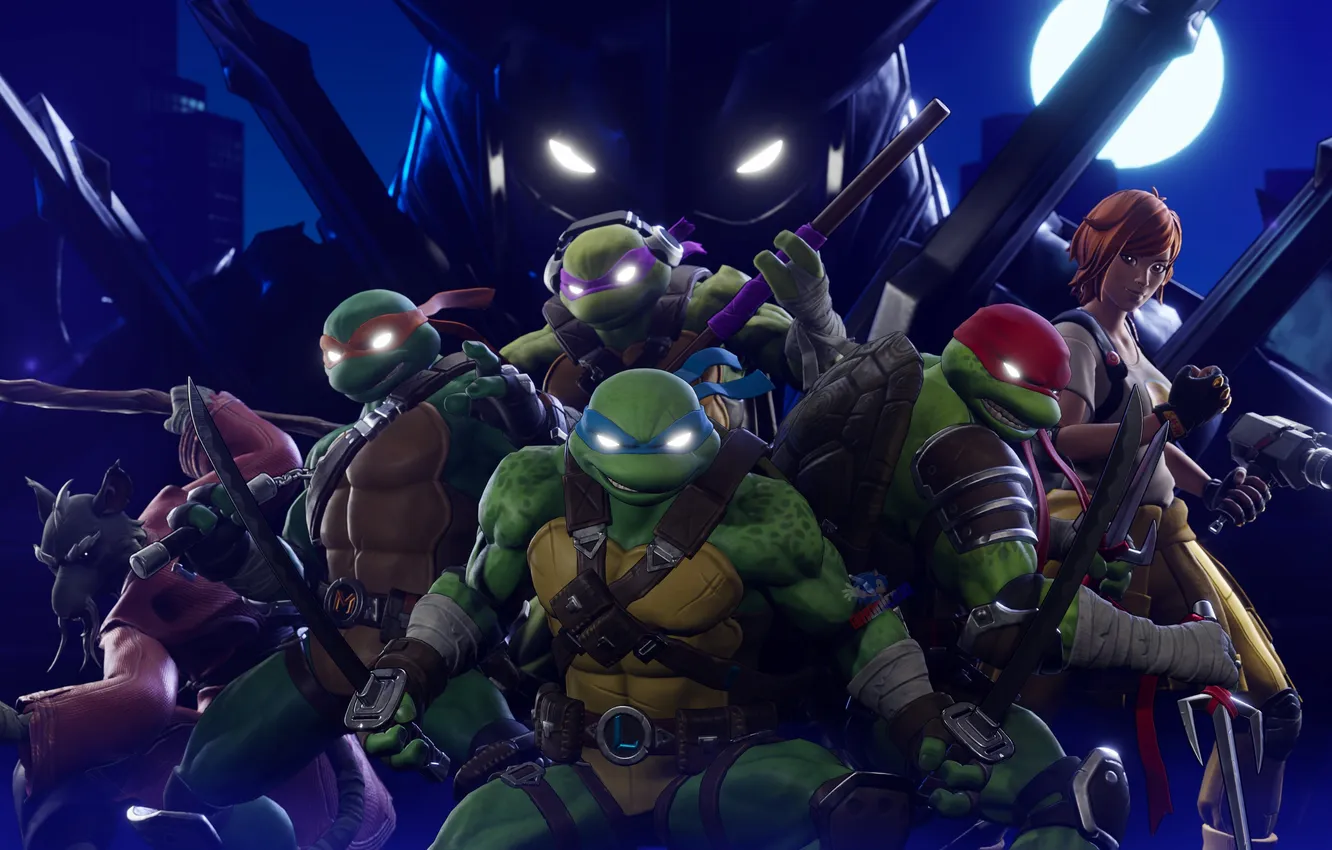 Photo wallpaper Games, TMNT, Raphael, Leonardo, Donatello, Splinter, Michelangelo, Shredder
