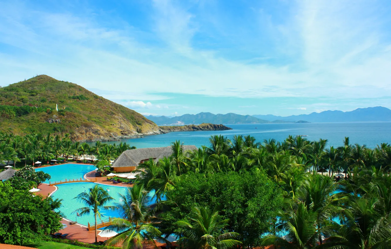 Photo wallpaper sea, mountains, tropics, island, pool, Thailand, Thailand, pool