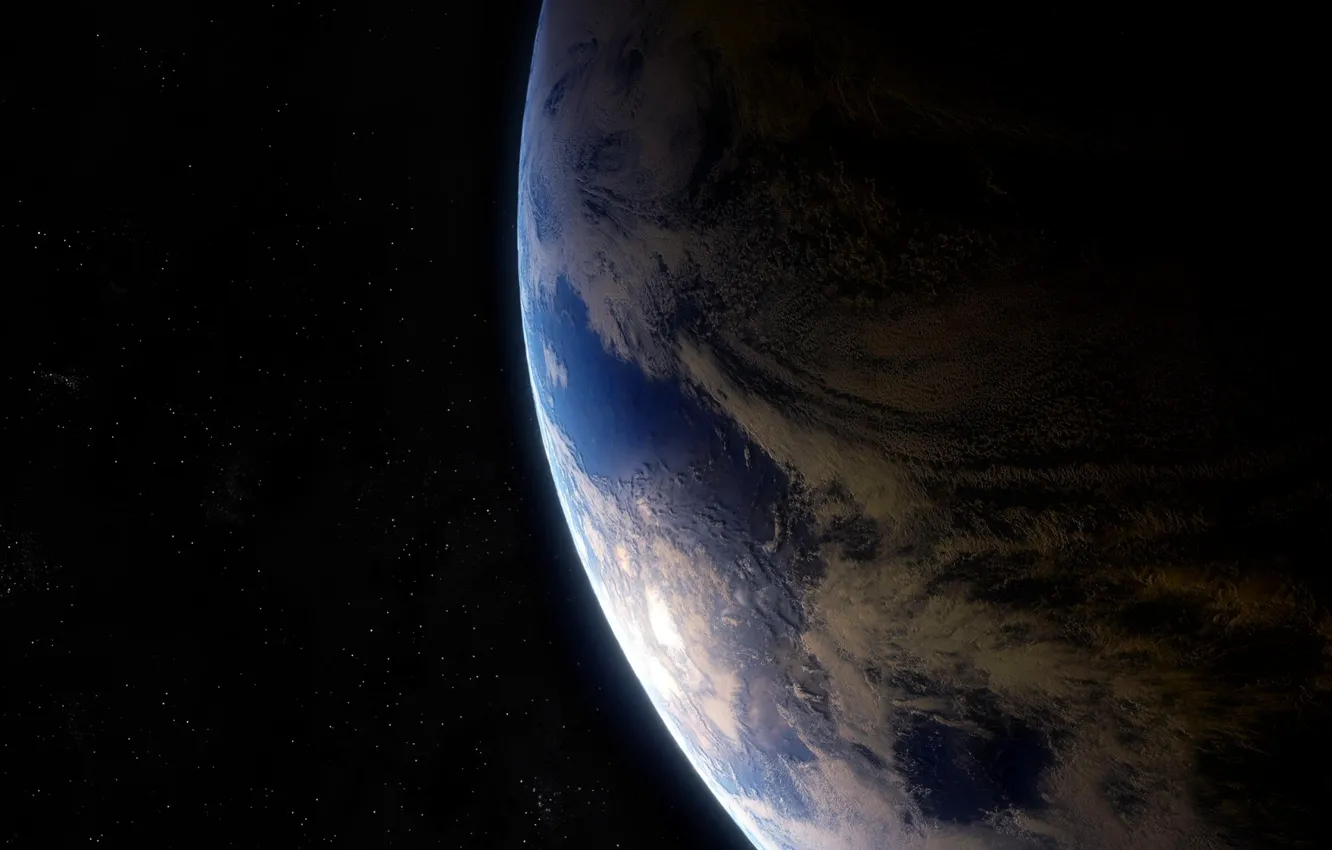 Photo wallpaper stars, earth, planet