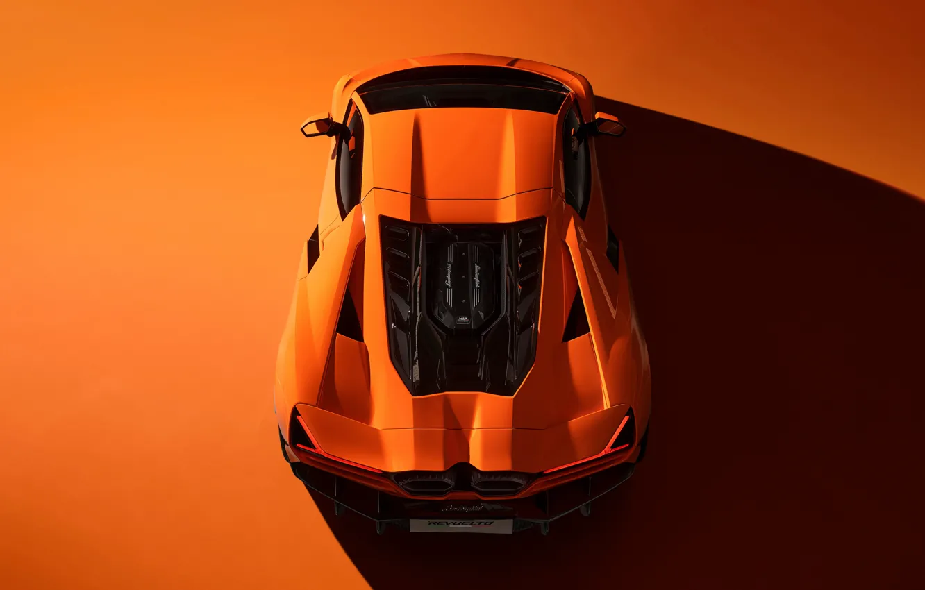 Photo wallpaper orange, Lamborghini, supercar, the view from the top, Lamborghini, Stir, Lamborghini Scrambled