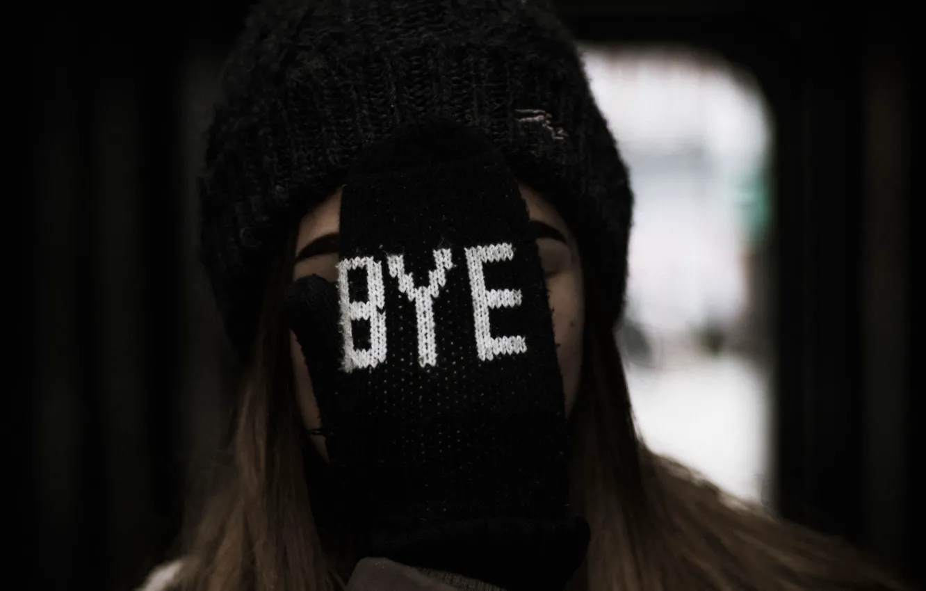 Photo wallpaper text, face, letters, hands, gloves, mittens, gloves, while