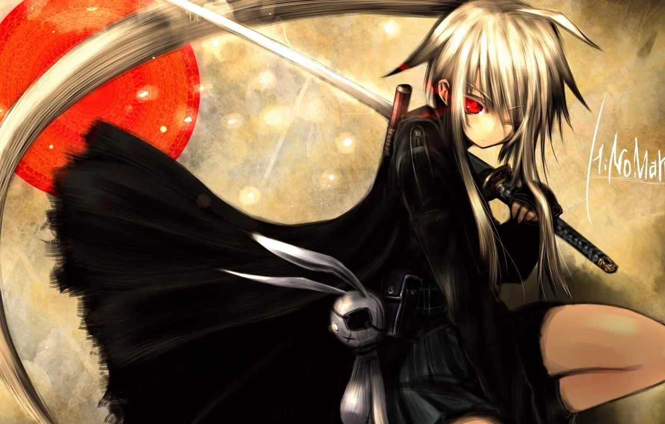 Photo wallpaper toy, sword, cloak, long hair