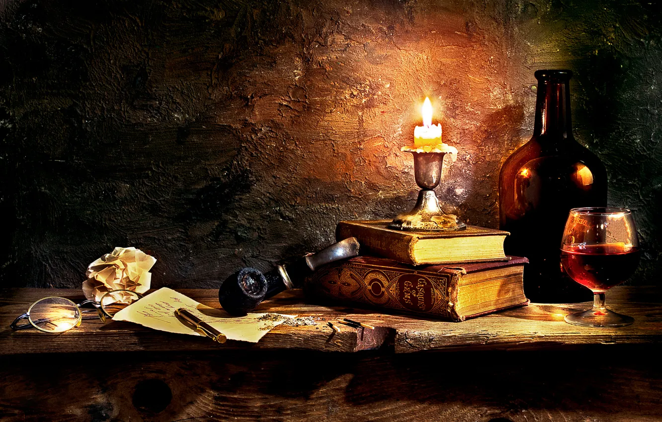 Photo wallpaper tube, candles, book, To my one and only