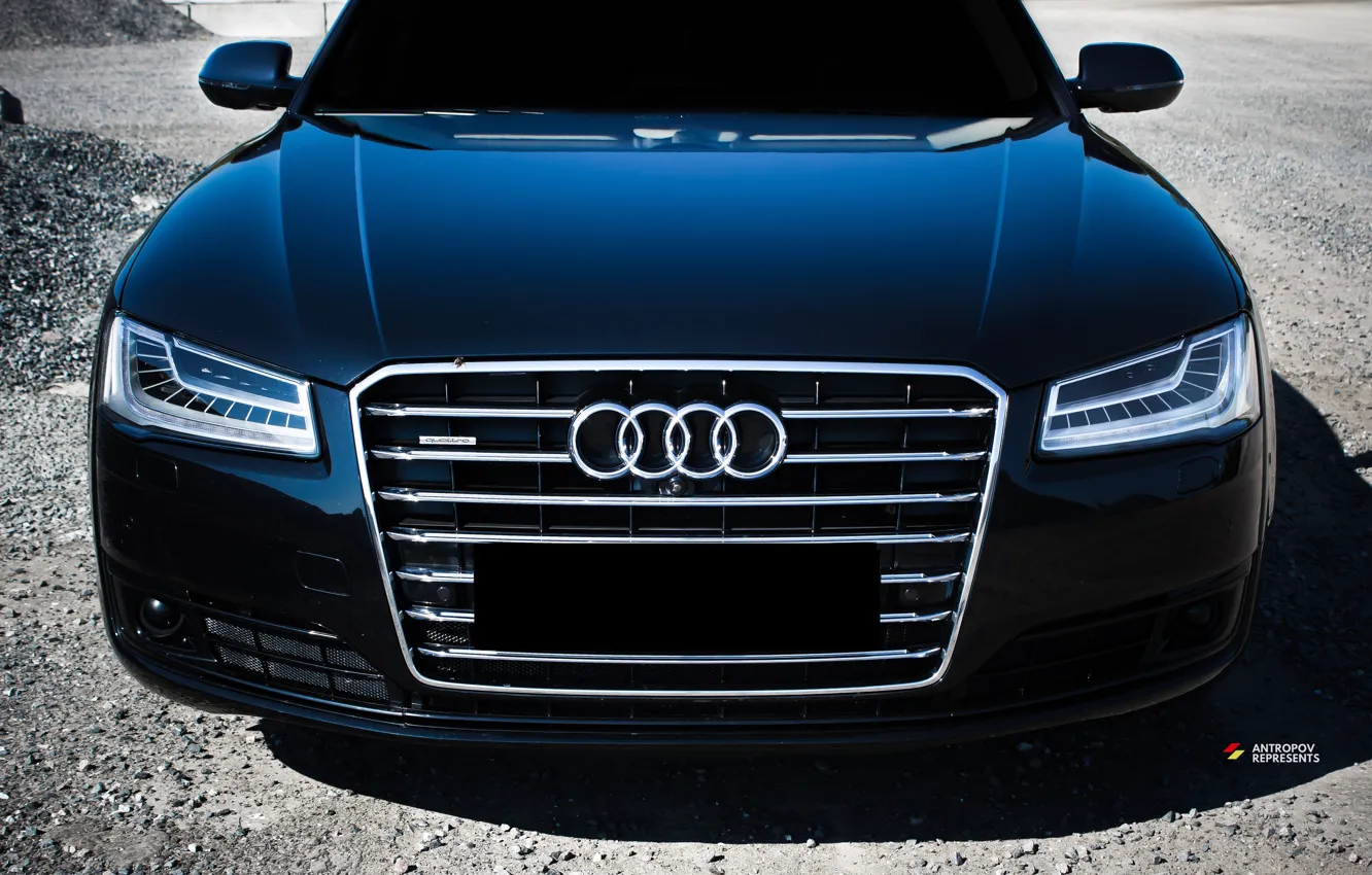 Photo wallpaper Audi a8, quatro, blue audi