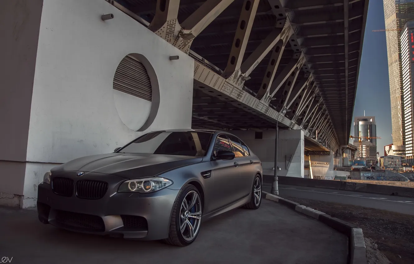 Photo wallpaper machine, bridge, lights, BMW, BMW, photographer, before, auto
