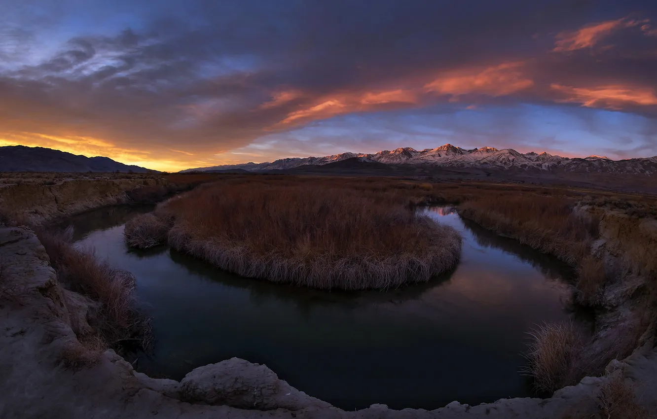 Photo wallpaper night, nature, river