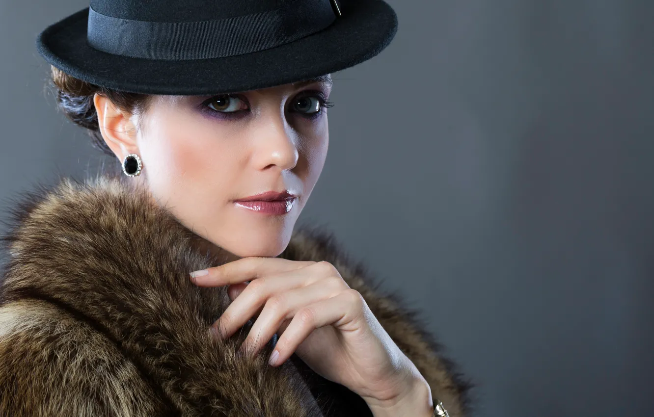 Photo wallpaper look, girl, hat