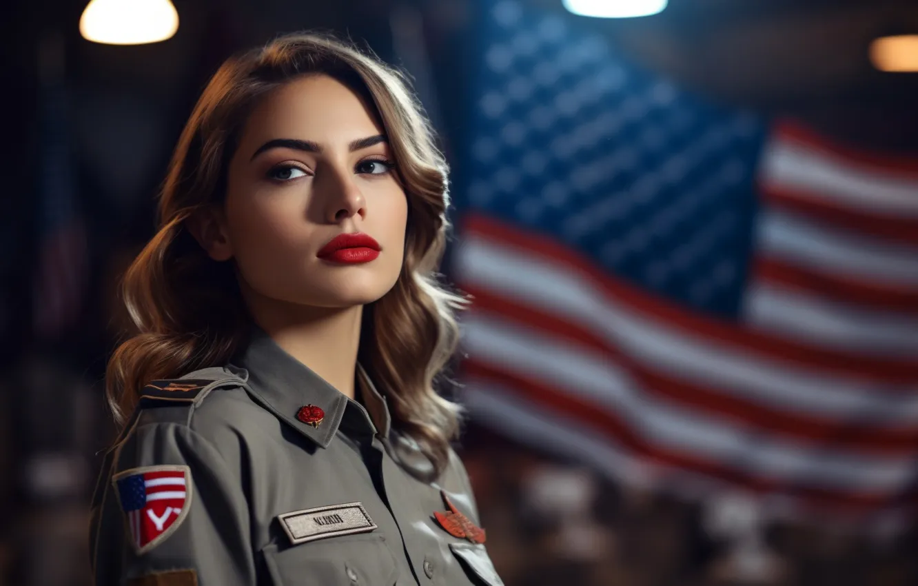 Photo wallpaper look, girl, light, face, pose, portrait, image, brown hair