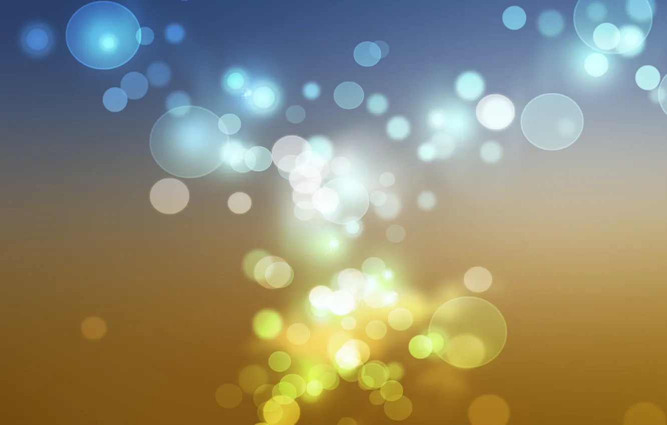 Photo wallpaper circles, blue, yellow