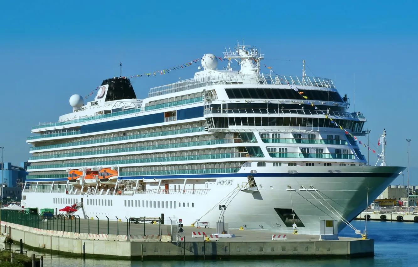 Photo wallpaper day, port, cruise liner