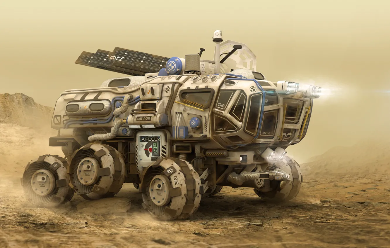 Photo wallpaper transport, Igor Sobolevsky, Mars Exploration Vehicle, 02 MEV, mars backplate