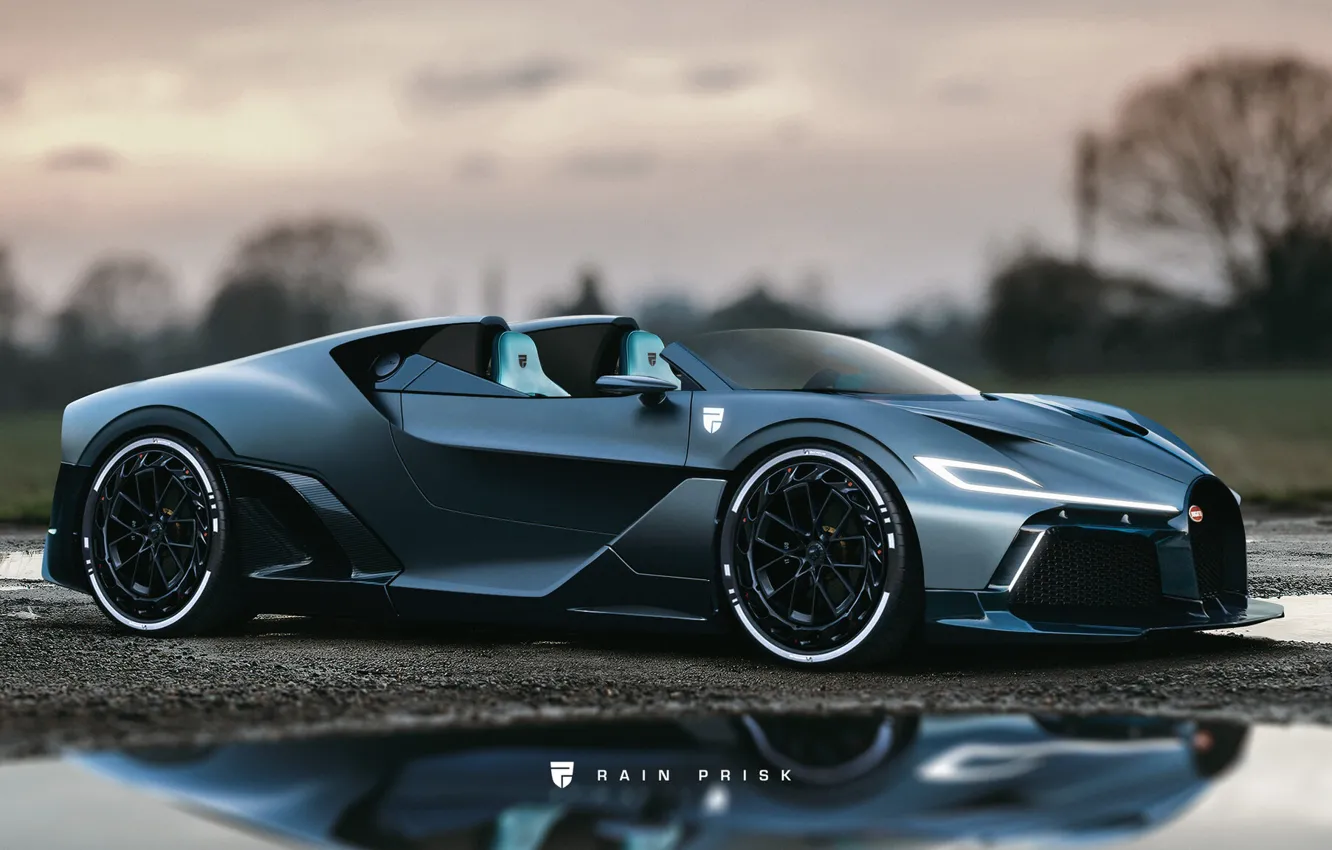 Photo wallpaper machine, auto, Matt, Bugatti, supercar, sports car, Concept Art, Rain Prisk