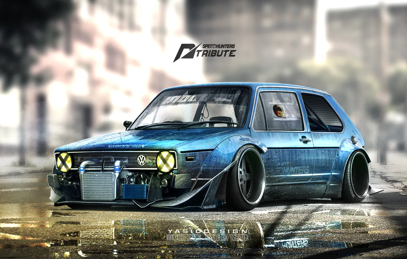 Photo wallpaper Volkswagen, golf, speedhunters, Mk1, Tribute, YASIDDESIGN, NEEDFORSPEED