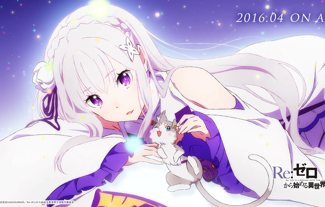 Photo wallpaper smile, kitty, spirit, costume, characters, art, life from scratch in another world, re: zero kara …