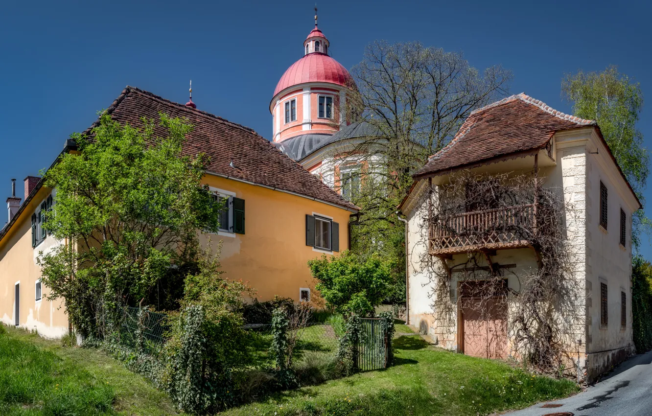 Photo wallpaper home, Austria, Church, Pöllau, Eastern Styria