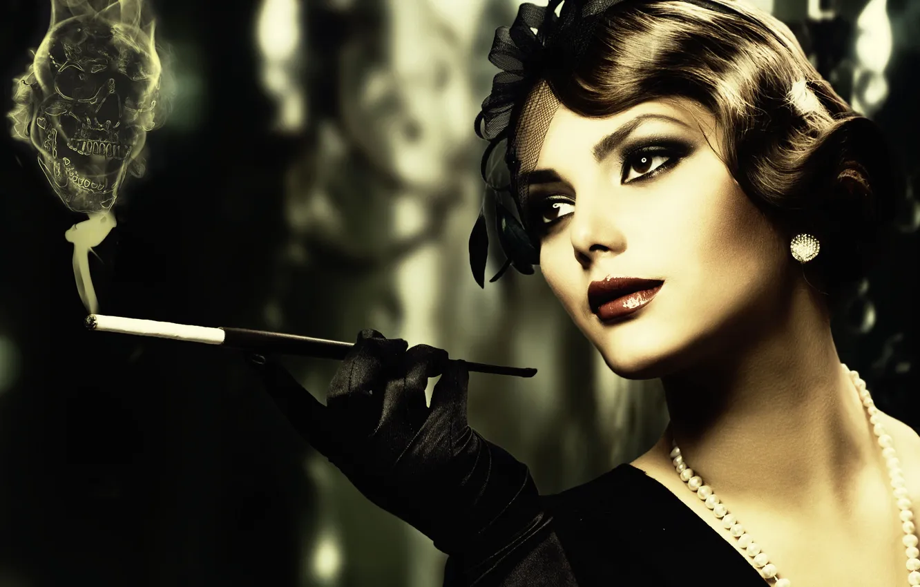 Photo wallpaper girl, fiction, mood, Sigara