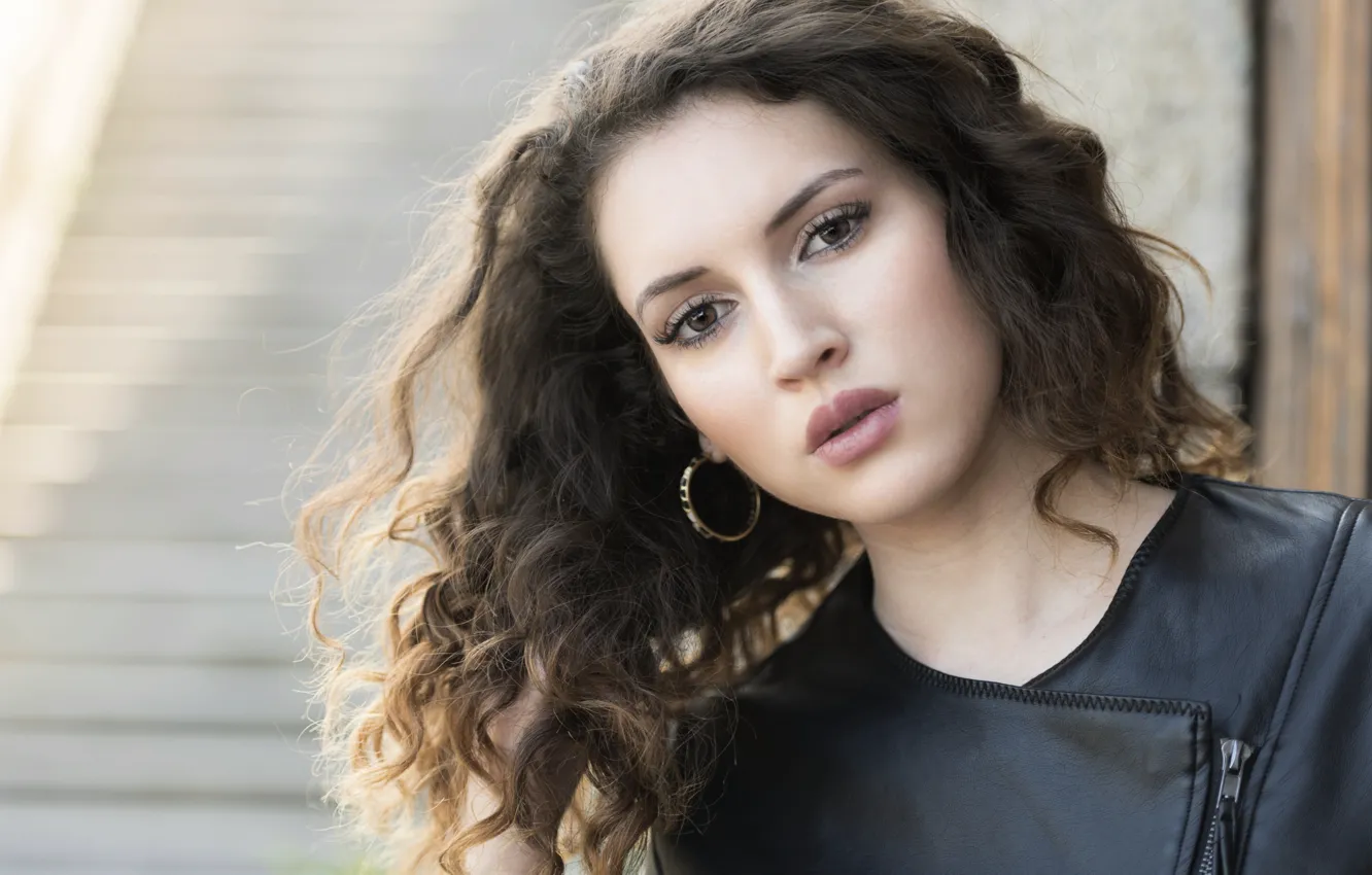 Photo wallpaper look, girl, face, model, hair, portrait, Clear