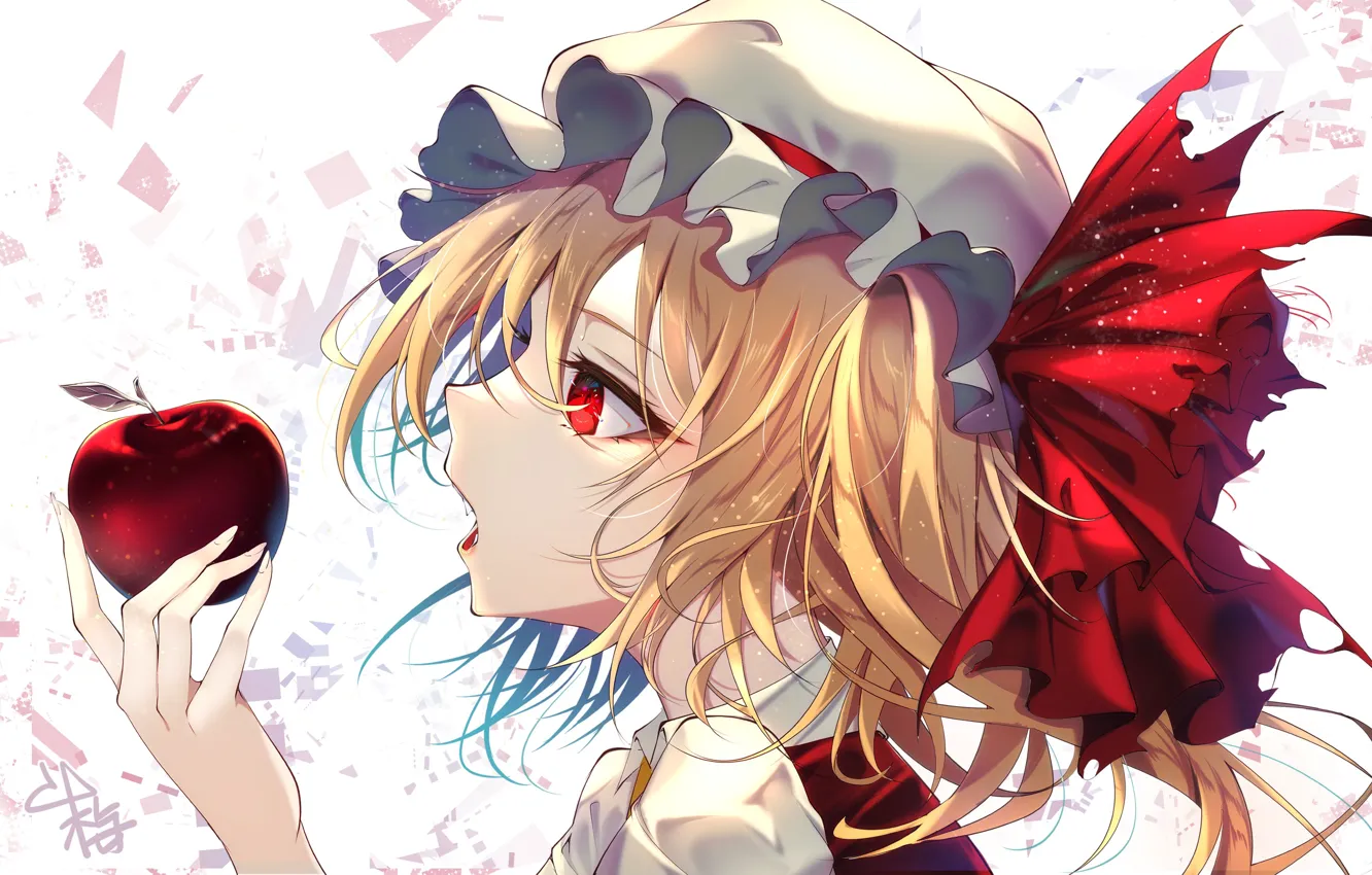 Photo wallpaper girl, apples, Touhou Project, Flandre Scarlet