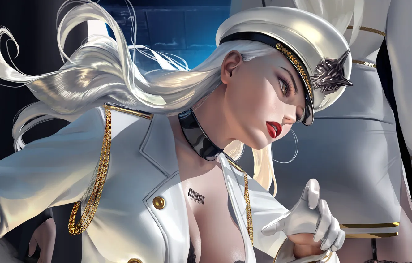 Photo wallpaper neckline, gloves, cap, badge, military uniform, barcode, soldiers, chalker